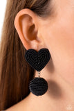 Spherical Sweethearts - Black Post Earrings